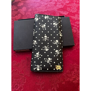 Dolce & Gabbana Skull Print Black and White Long Wallet